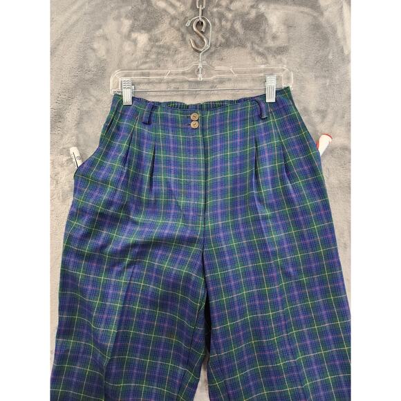 Vintage Koret City Blues Quilted Denim Snap Vest Plaid Crop Pant Set Size 8 Blue - Picture 9 of 16